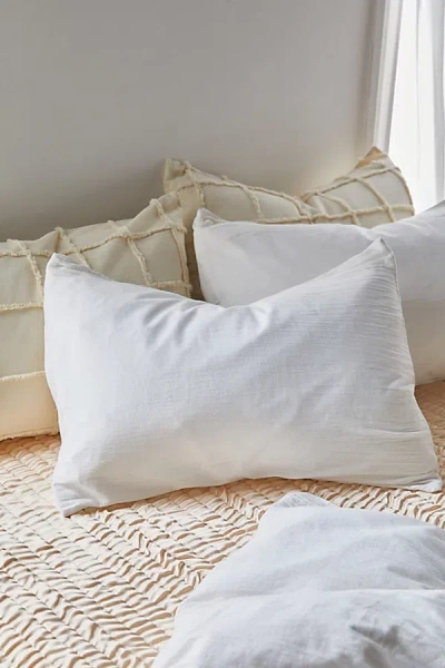 Urban Outfitters Textured Cotton Sham Set In White At