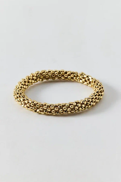 Urban Outfitters Textured Metal Beaded Stretch Bracelet In Gold, Women's At