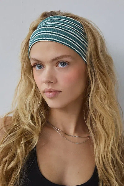 Urban Outfitters Textured Striped Headwrap In Blue, Women's At
