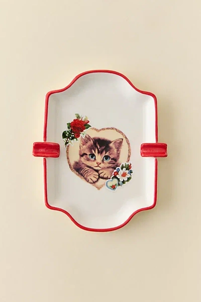 Urban Outfitters Thara Icon Ceramic Ashtray Catch-all Dish In Red At
