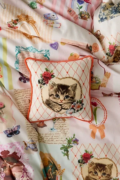Urban Outfitters Thara Icon Mini Velvet Throw Pillow In Cats At