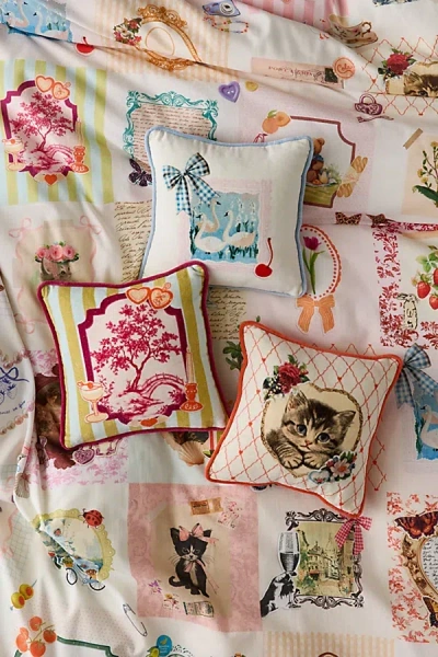 Urban Outfitters Thara Icon Mini Velvet Throw Pillow In Picnic Toile At