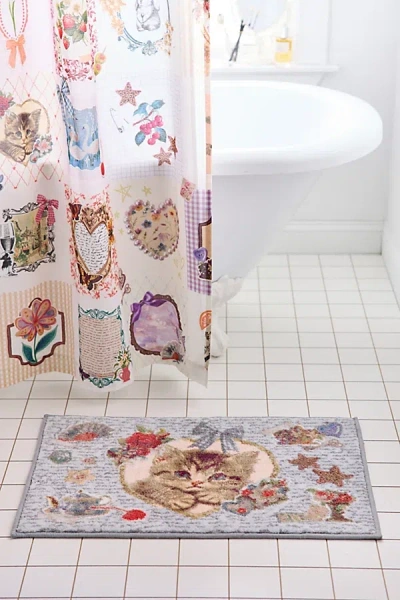 Urban Outfitters Thara Stamp Digital Printed Bath Mat In Assorted At