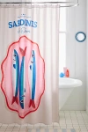 Urban Outfitters The Best Fish In Town Sardine Printed Shower Curtain In Assorted At  In Multi