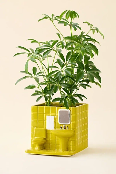 Urban Outfitters The Loo Bathroom Ceramic Planter In Green At