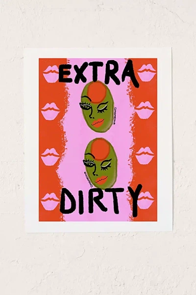 Urban Outfitters Theebouffants Extra Dirty Art Print At  In Red