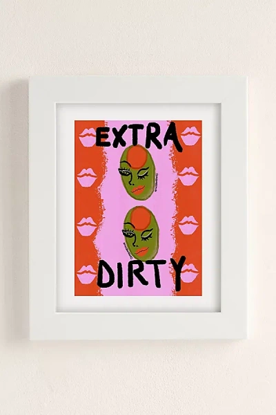 Urban Outfitters Theebouffants Extra Dirty Art Print In White Matte Frame At