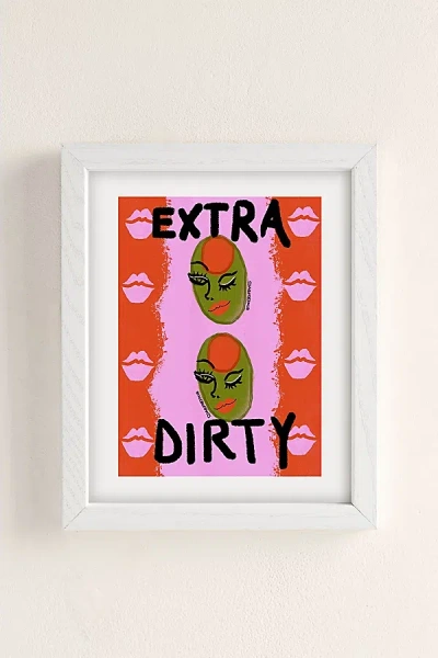Urban Outfitters Theebouffants Extra Dirty Art Print In White Wood Frame At