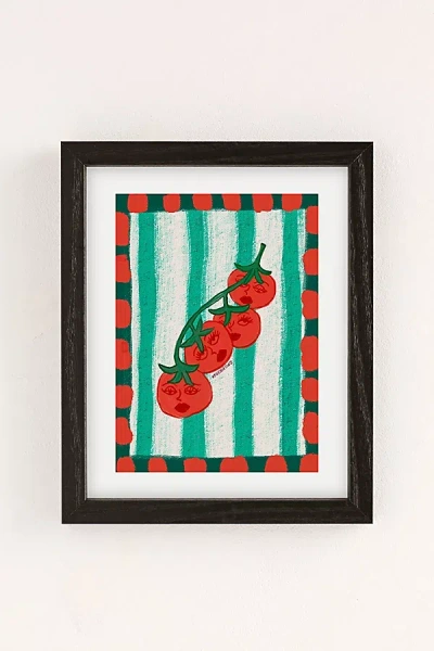 Urban Outfitters Theebouffants Moody Tomatoes Art Print In Black Wood Frame At