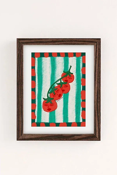 Urban Outfitters Theebouffants Moody Tomatoes Art Print In Walnut Wood Frame At