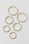 Urban Outfitters Thin Twist Waterproof Hoop Earring Set In Gold, Women's At