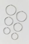 Urban Outfitters Thin Twist Waterproof Hoop Earring Set In Silver, Women's At