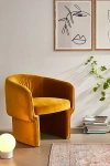 Urban Outfitters Tia Velvet Chair In Dark Yellow