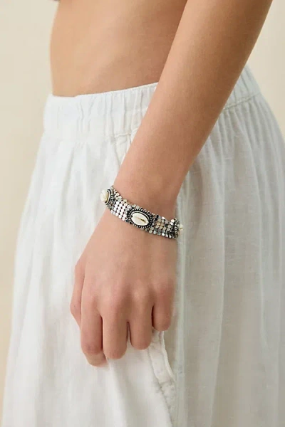 Urban Outfitters Tidal Trinket Shell Mesh Bracelet In Silver, Women's At  In Green