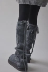 Urban Outfitters Tie Ribbed Knit Leg Warmers In Grey, Women's At  In Gray