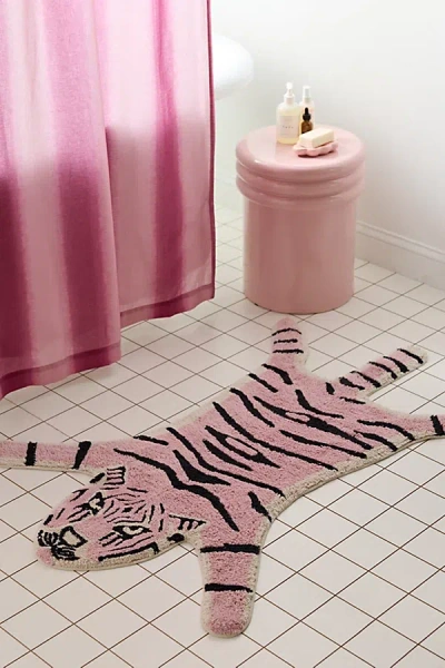 Urban Outfitters Tiger Shape Tufted Bath Mat In Rose At  In Pink