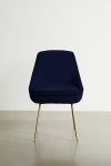 Urban Outfitters Tilly Upholstered Velvet Dining Chair In Navy At