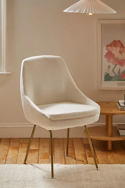 Urban Outfitters Tilly Woven Upholstered Dining Chair In White At