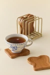 Urban Outfitters Toaster Toast Shaped Coaster - Set Of 4 In Dark Brown At
