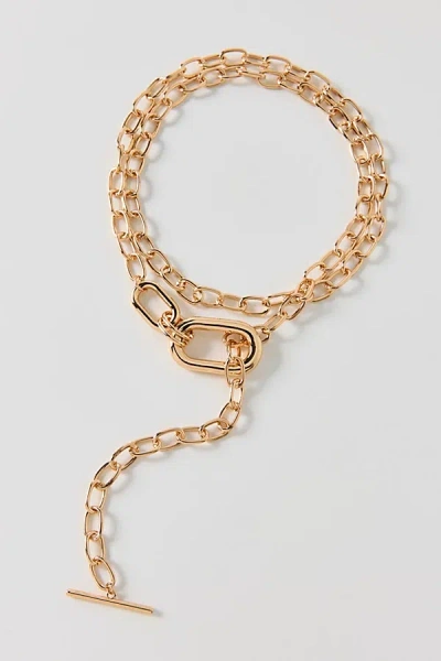 Urban Outfitters Toggle Chain Wrap Necklace In Gold, Women's At
