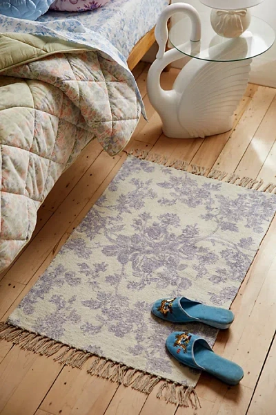 Urban Outfitters Toile Digital Printed Chenille Rug In Blue At