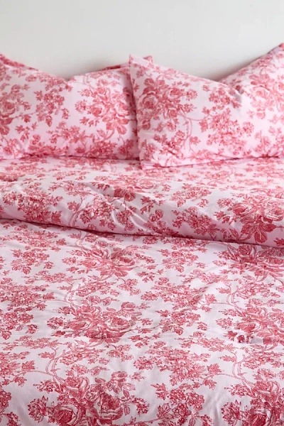 Urban Outfitters Toile Patterned Comforter Set In Blush At