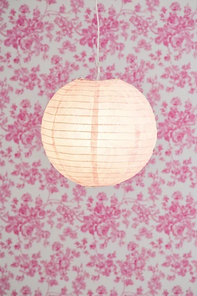 Urban Outfitters Toile Printed Round Paper Lantern Pendant Shade In Pink Combo At