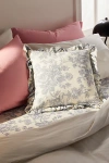 Urban Outfitters Toile Ruffle Throw Pillow In Blue At