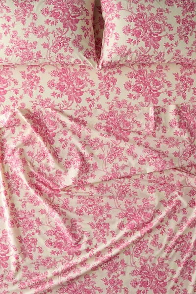 Urban Outfitters Toile Sheet Set In Pink At