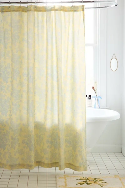Urban Outfitters Toile Shower Curtain In Butter Yellow At  In Neutral