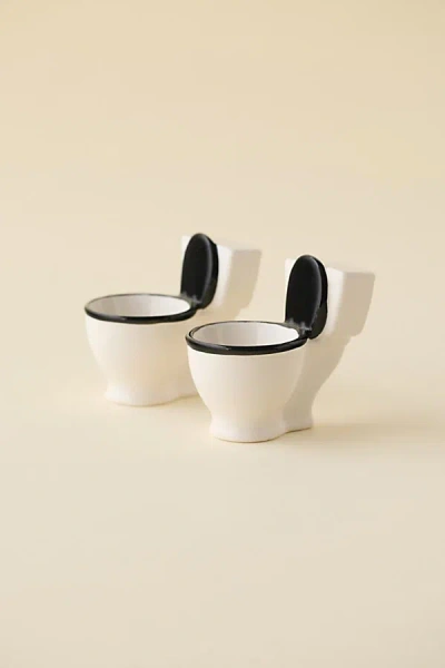 Urban Outfitters Toilet Ceramic Shot Glass Set In Powder White At