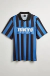 URBAN OUTFITTERS TOKYO SOCCER JERSEY TOP IN DARK BLUE, MEN'S AT URBAN OUTFITTERS