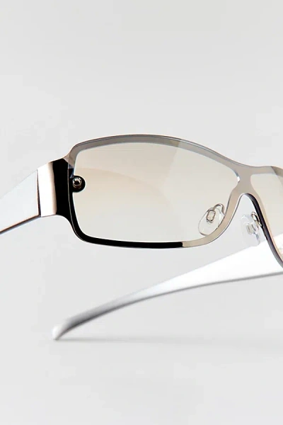 Urban Outfitters Toni Shield Sunglasses In Silver, Women's At