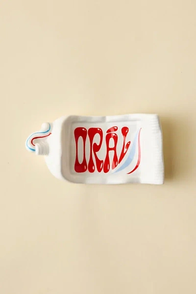 Urban Outfitters Toothpaste Tube Ceramic Soap Dish In Ivory Combo At  In White