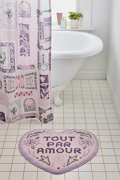 Urban Outfitters Tout Par Amour Heart Shaped Tufted Bath Mat In Lavender At  In Purple