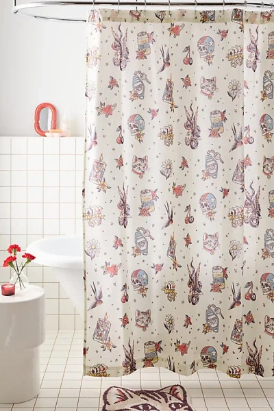 Urban Outfitters Traditional Tattoo Patterned Shower Curtain In Assorted At  In Multi
