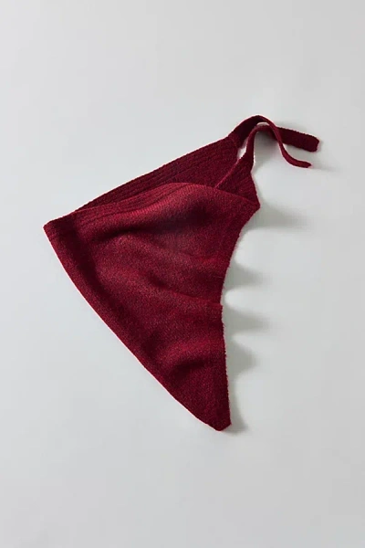 Urban Outfitters Triangle Knit Tie Scarf In Maroon, Women's At  In Gold