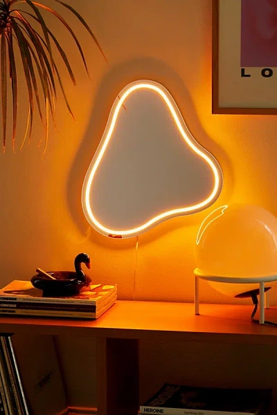 Urban Outfitters Triangle Led Mirror In Yellow At  In Orange