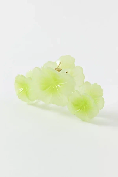 Urban Outfitters Triple Tropical Hibiscus Flower Claw Clip In Lime, Women's At  In Green