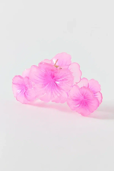 Urban Outfitters Triple Tropical Hibiscus Flower Claw Clip In Pink, Women's At  In Purple