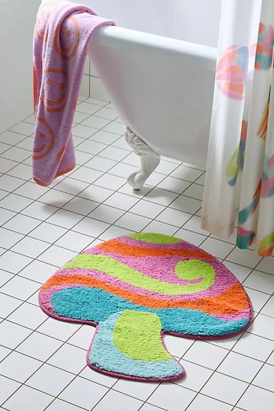 Urban Outfitters Trippy Mushroom Bath Mat In Assorted At  In Multi
