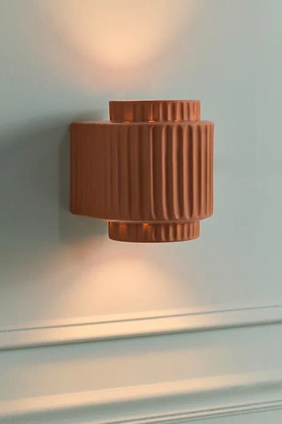 Urban Outfitters Tristan Ceramic Sconce In Terracotta At  In Brown