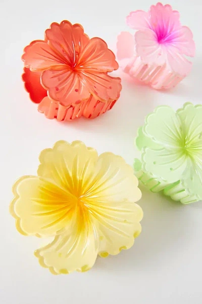 Urban Outfitters Tropical Hibiscus Flower Claw Clip In Light Yellow, Women's At  In Black