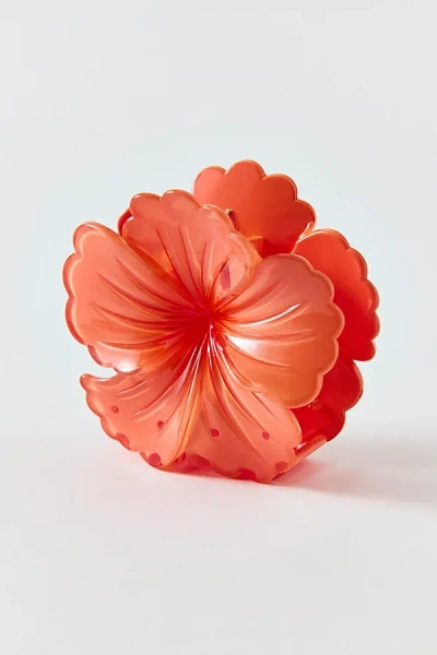 Urban Outfitters Tropical Hibiscus Flower Claw Clip In Orange, Women's At