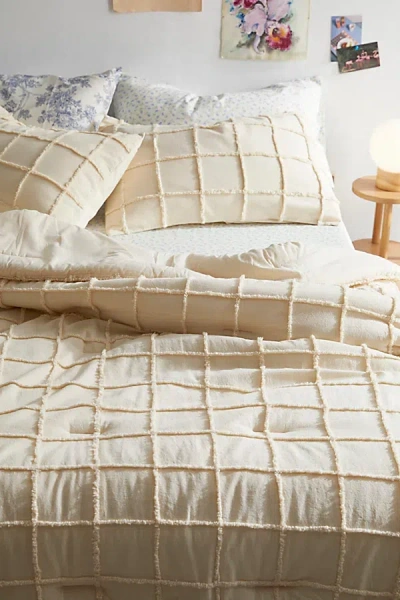 Urban Outfitters Tufted Grid Comforter In White At  In Neutral