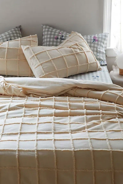 Urban Outfitters Tufted Grid Duvet Cover In White At  In Neutral