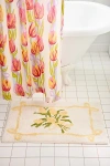 Urban Outfitters Tulip Bunch Plush Tufted Bath Mat In Yellow At