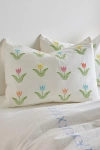 Urban Outfitters Tulip Icon Embroidered Sham Set In White At