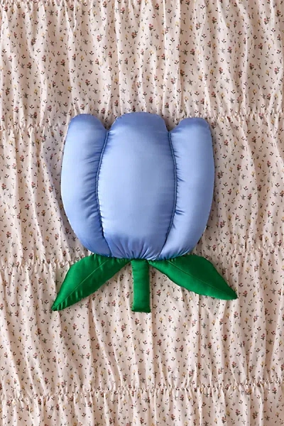 Urban Outfitters Tulip Shape Satin Throw Pillow In Blue At