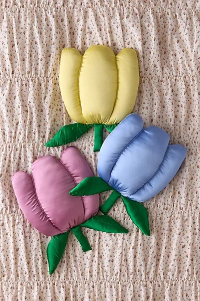 Urban Outfitters Tulip Shape Satin Throw Pillow In Yellow At  In Multi